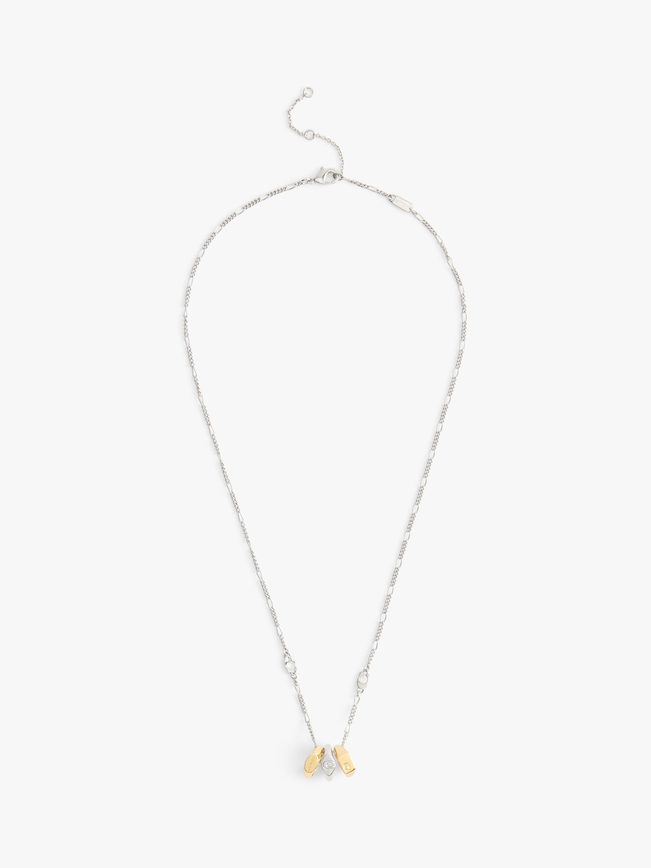Coach Mixed Signet Rondelle Pendant necklace two-tone - British product