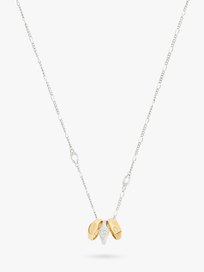 Coach Mixed Signet Rondelle Pendant necklace two-tone - British product
