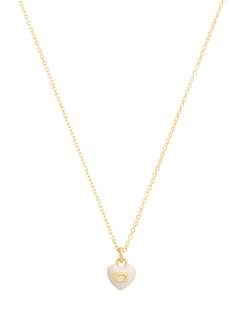Coach enamel heart necklace gold pendant (British brand)