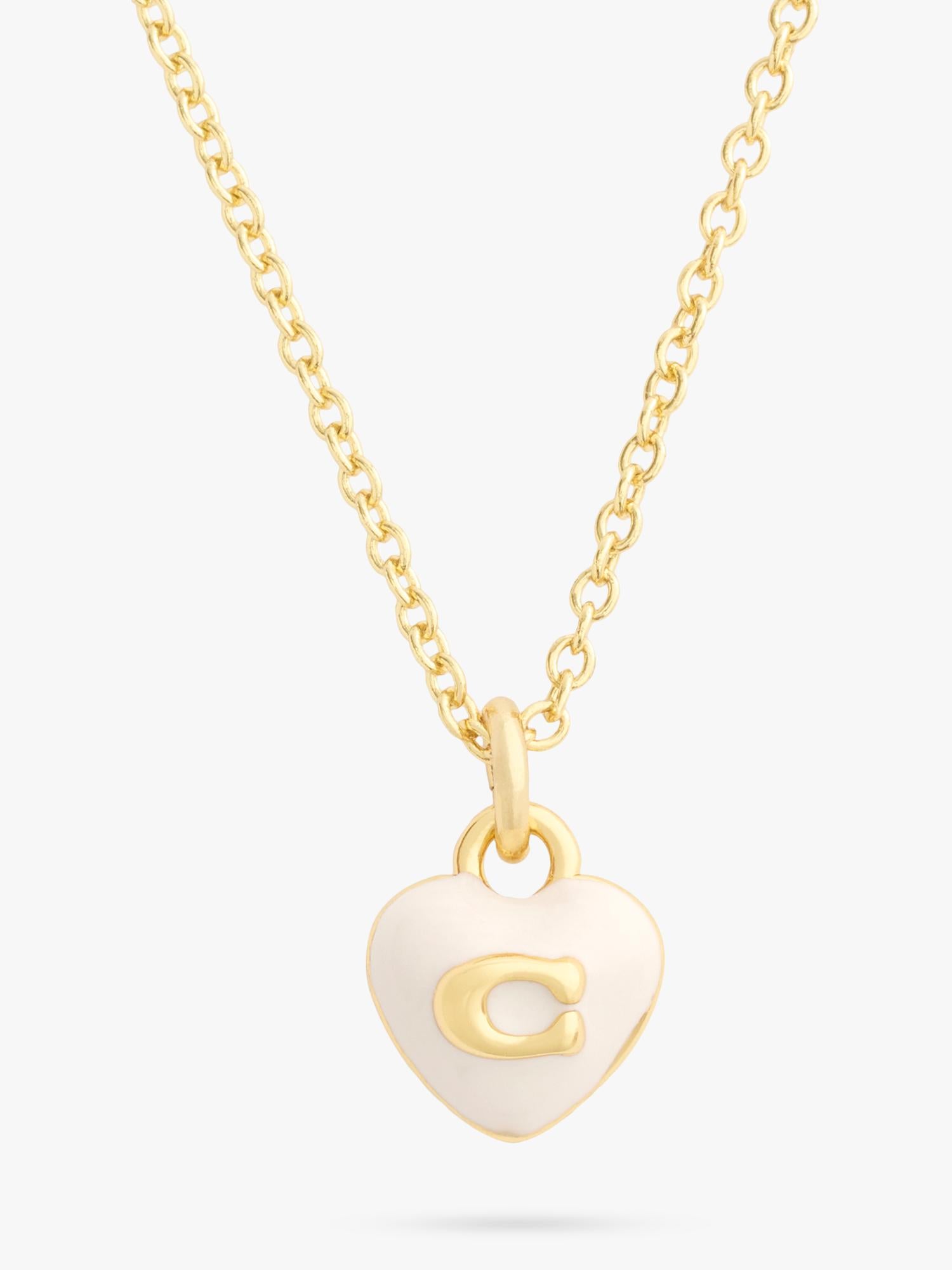 Coach enamel heart necklace gold pendant (British brand)