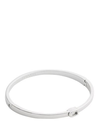 John Lewis Coach Sculpted C Hinged Bangle, Rhodium- Buy online at McGrocer