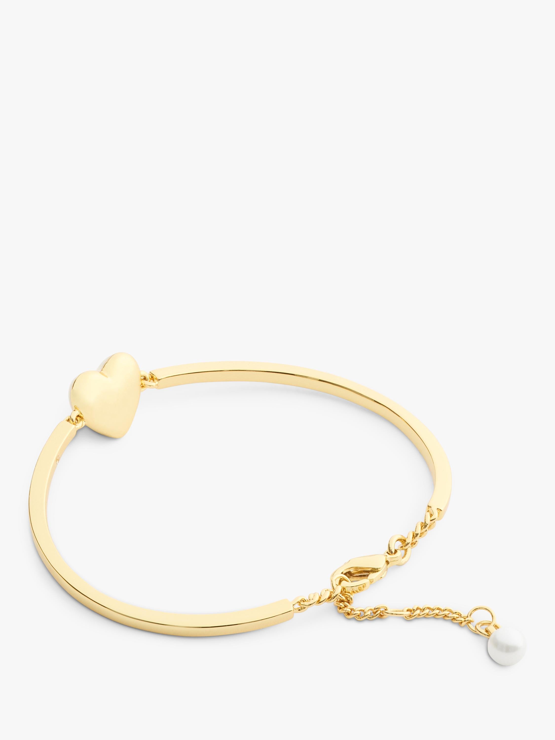 Coach heart charm cuff bracelet in gold with enamel - British product