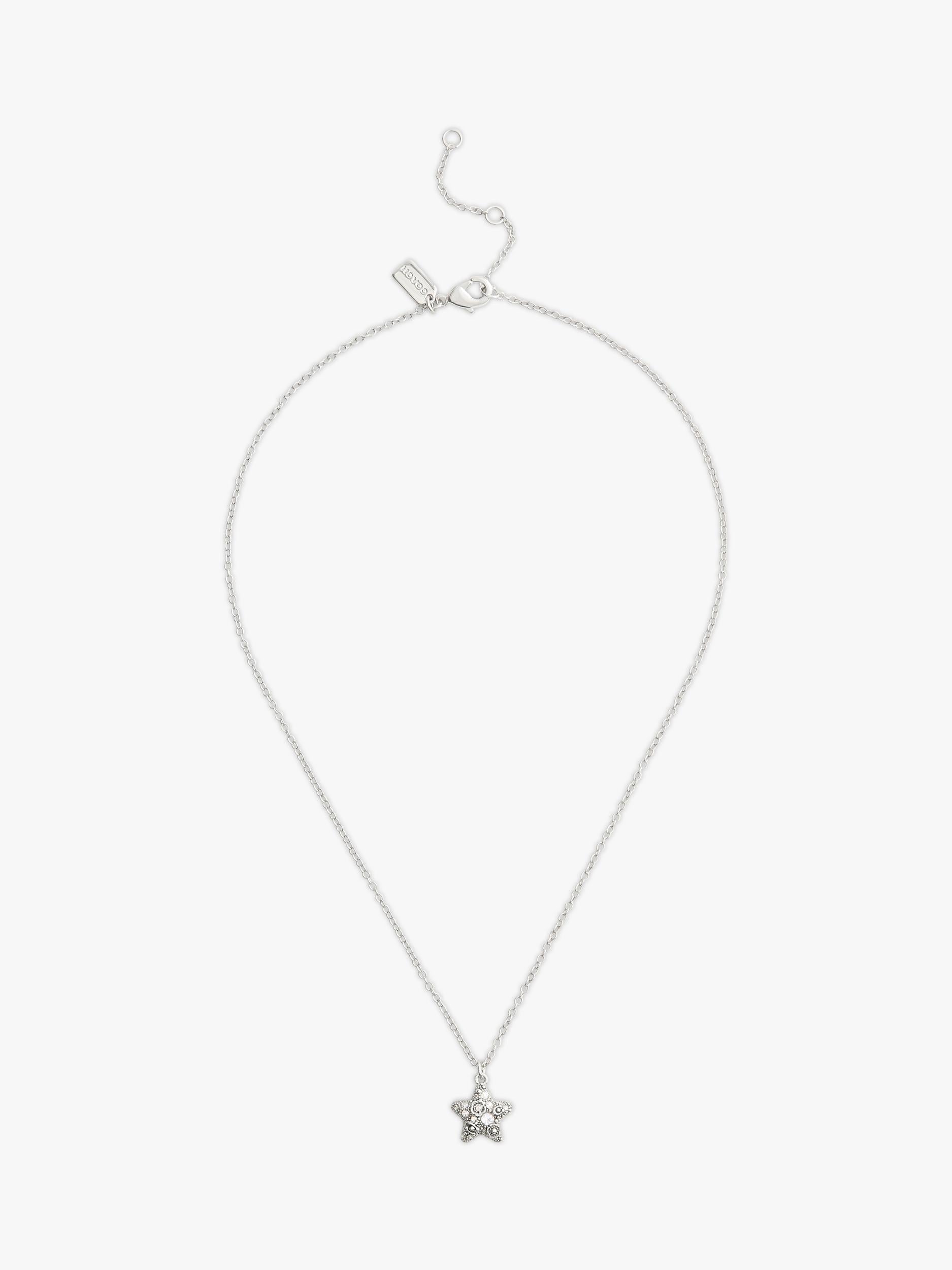 Coach crystal star necklace and earring set, rhodium (British brand)
