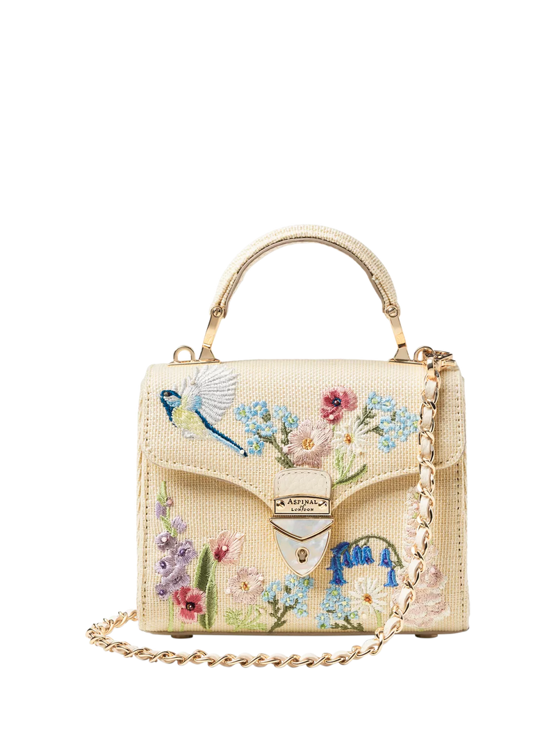 Aspinal of London clutch bag Mayfair Midi embroidered (British brand)