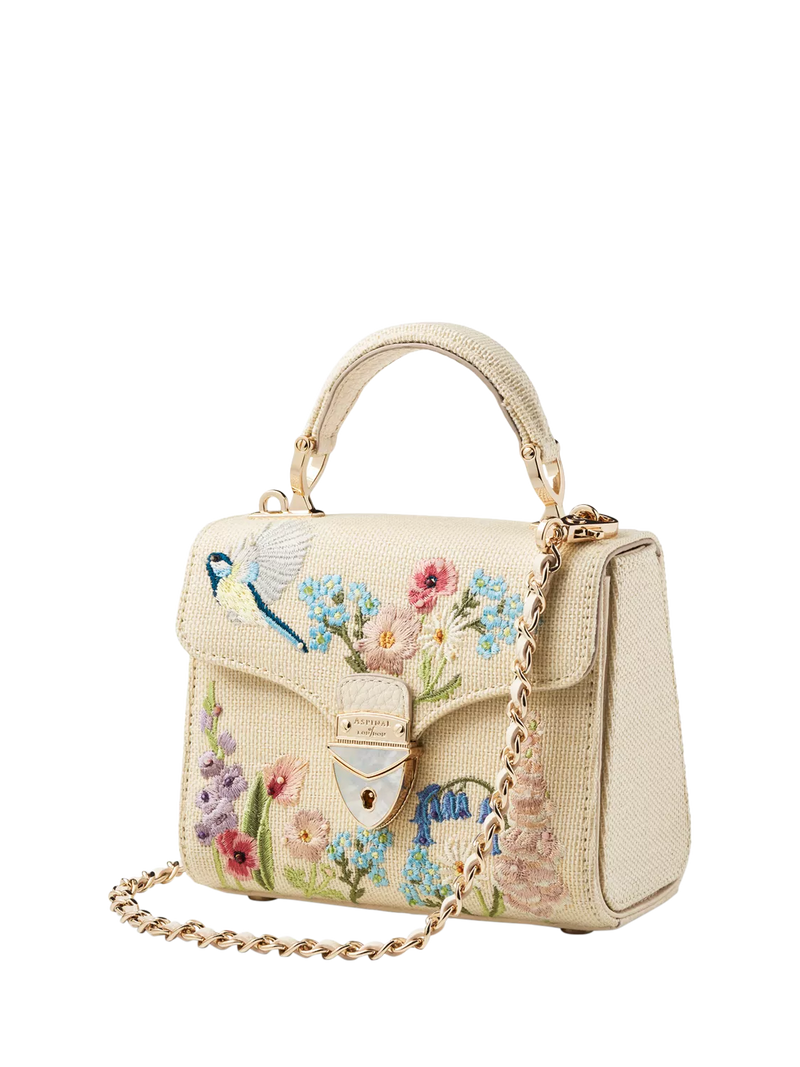 Aspinal of London clutch bag Mayfair Midi embroidered (British brand)