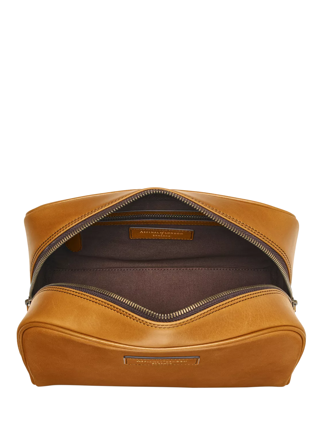 Aspinal of London leather cosmetic case Chestnut - British product