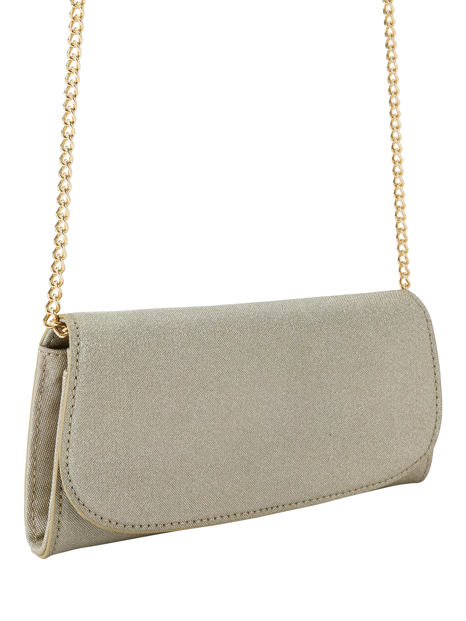 KG Kurt Geiger glittery gold clutch bag (British brand)