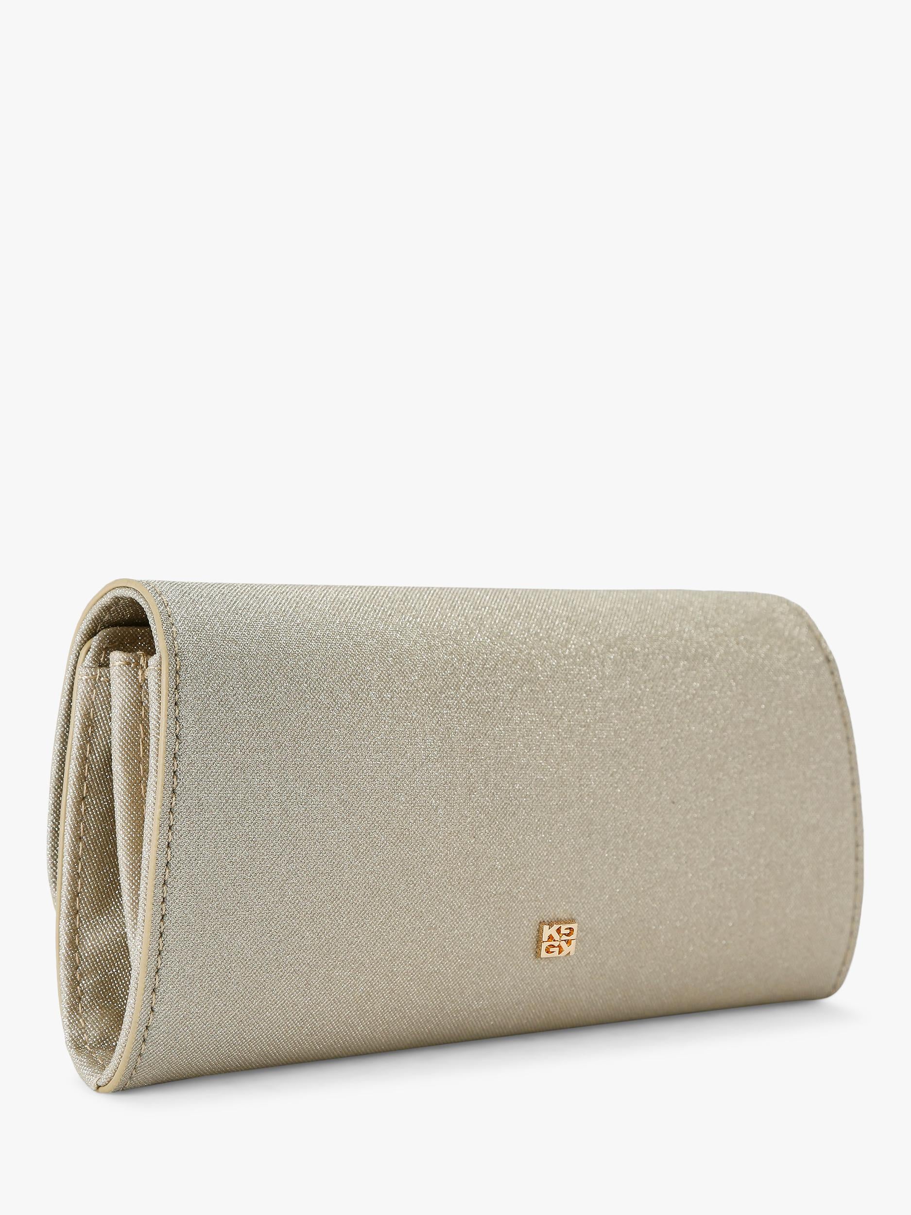 KG Kurt Geiger glittery gold clutch bag (British brand)