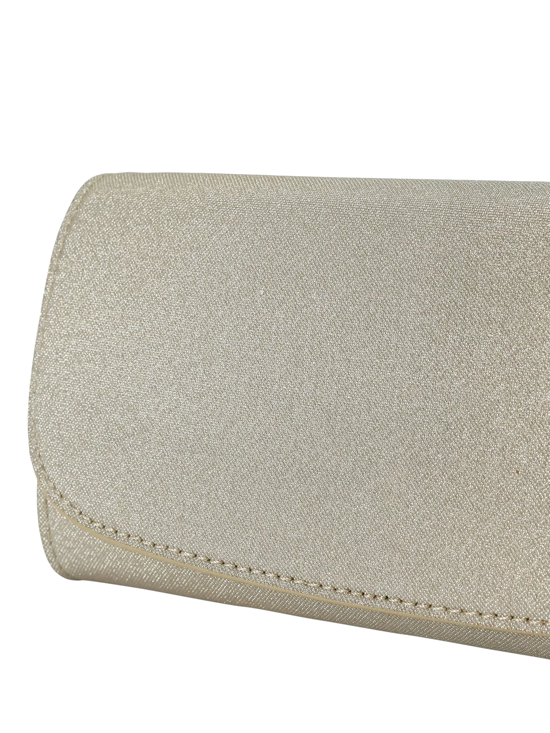 KG Kurt Geiger glittery gold clutch bag (British brand)