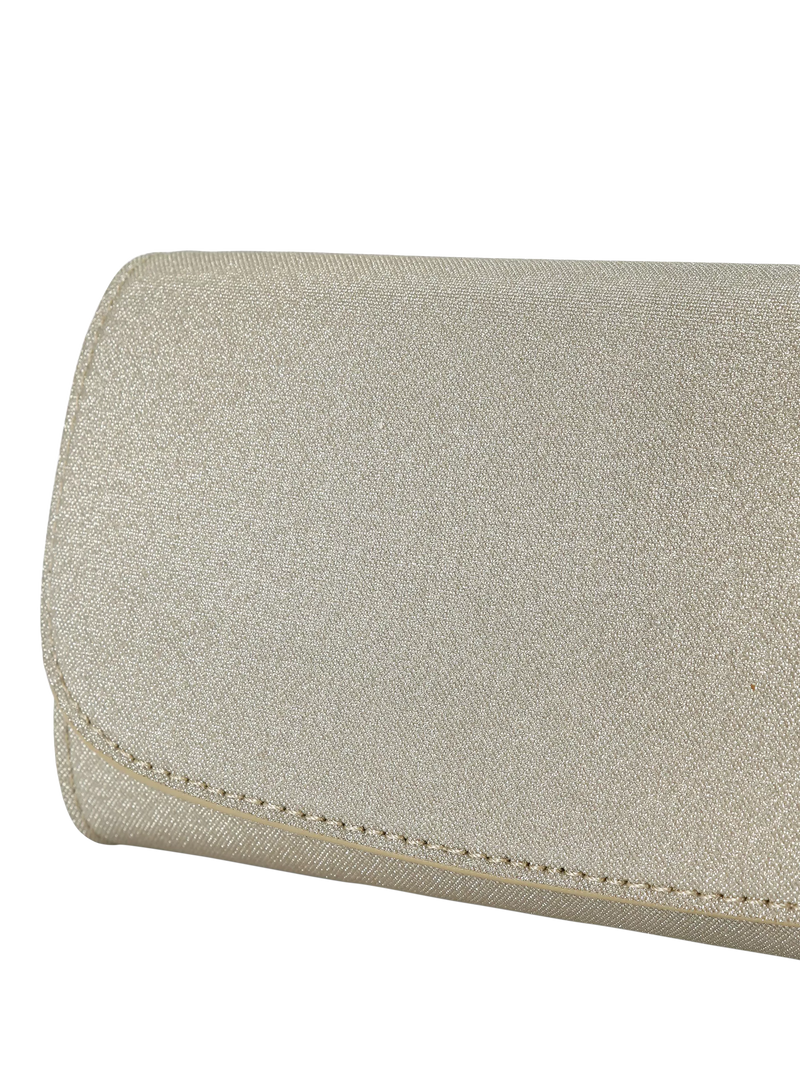 KG Kurt Geiger glittery gold clutch bag (British brand)