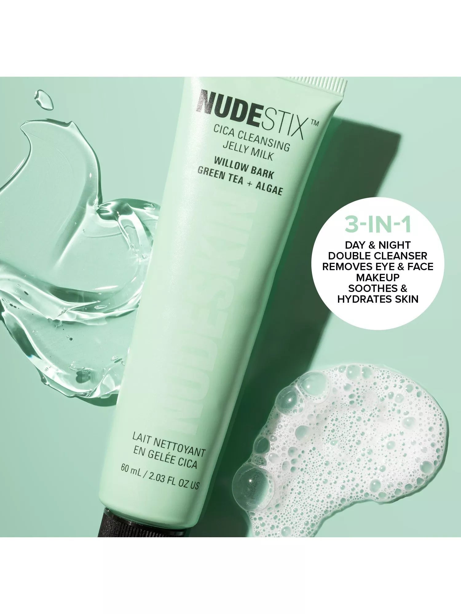 Nudestix Cica Cleansing Jelly Milk 60ml, UK version