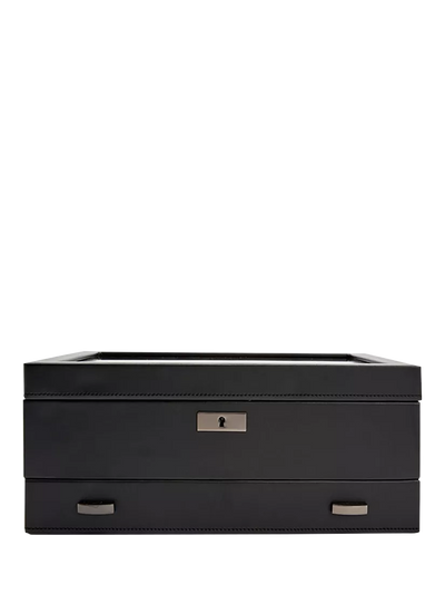John Lewis WOLF Axis Vegan Leather 10 Piece Watch Box with Storage, Powder Coated Steel- Buy online at McGrocer