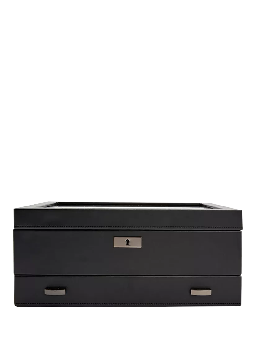 WOLF Axis vegan leather watch box 10 piece - British product