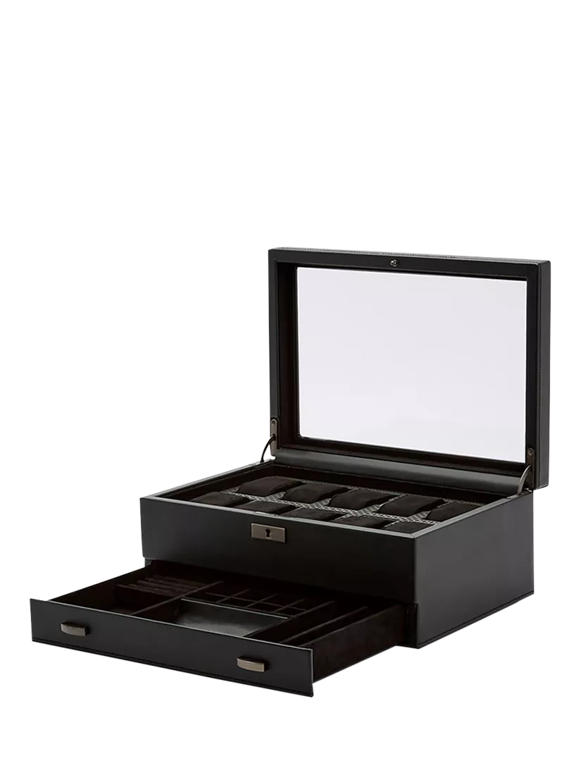 WOLF Axis vegan leather watch box 10 piece - British product
