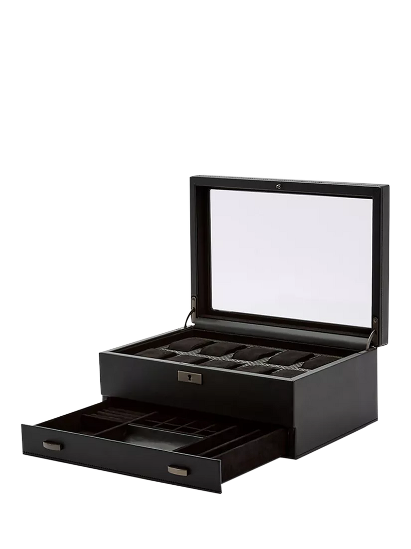WOLF Axis vegan leather watch box 10 piece - British product