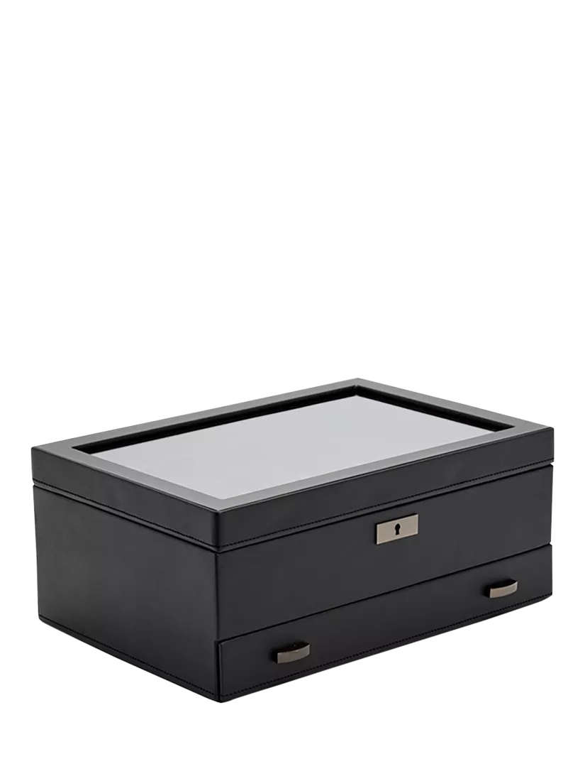 WOLF Axis vegan leather watch box 10 piece - British product