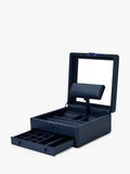 WOLF Earth watch stand box with apple leather and glass lid - British product