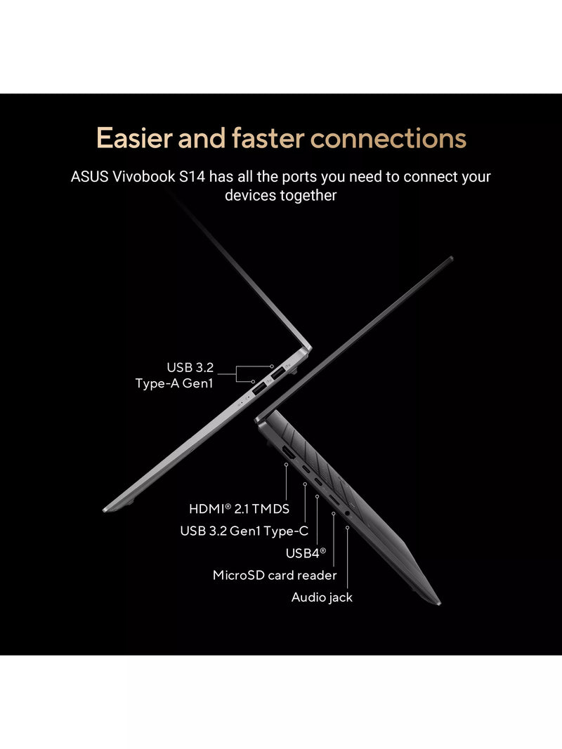 ASUS Vivobook S14 laptop 14 inch OLED display, UK version