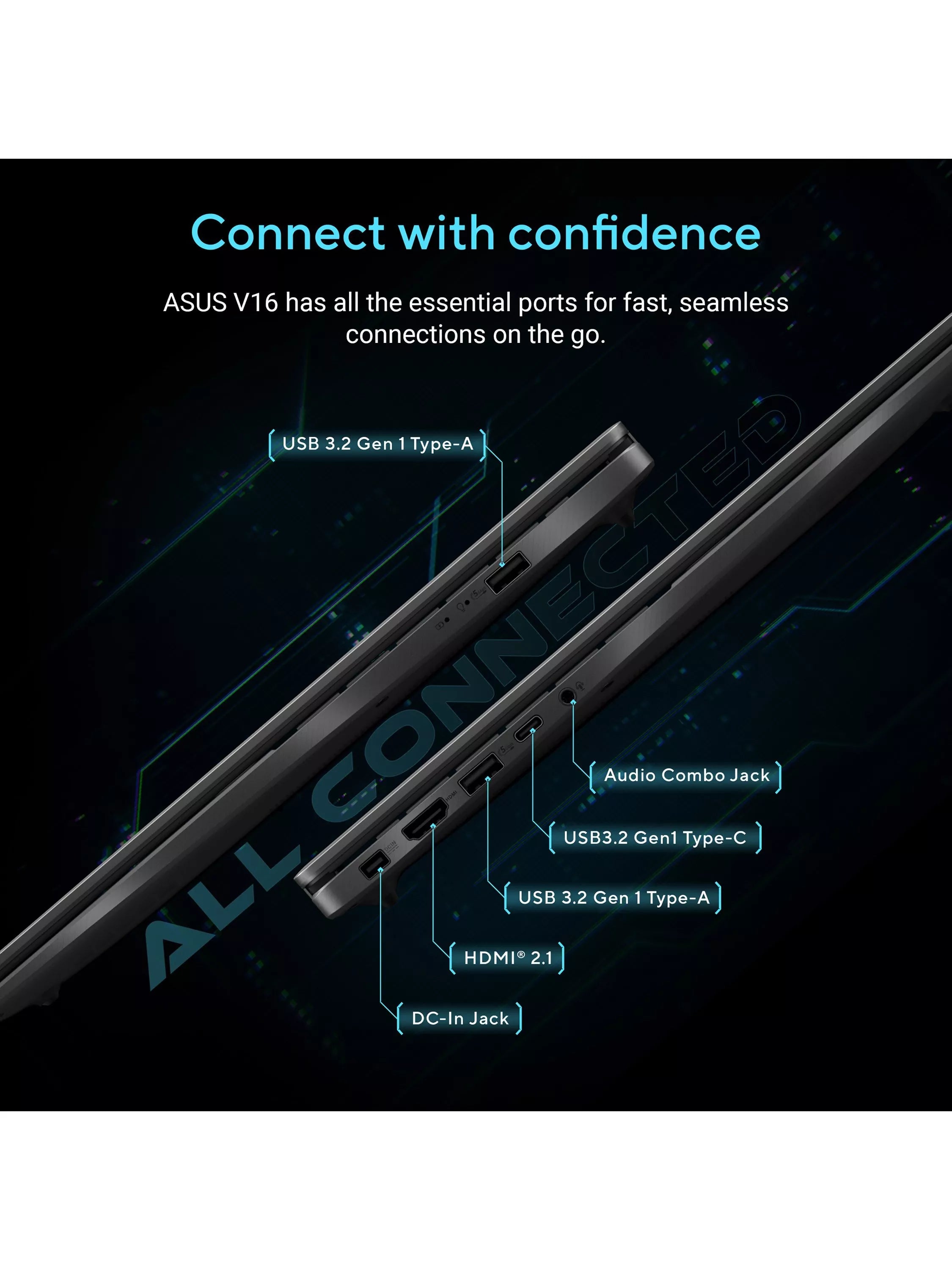 ASUS V16 gaming laptop Intel Core 7 RTX 5050 16 inch, UK version