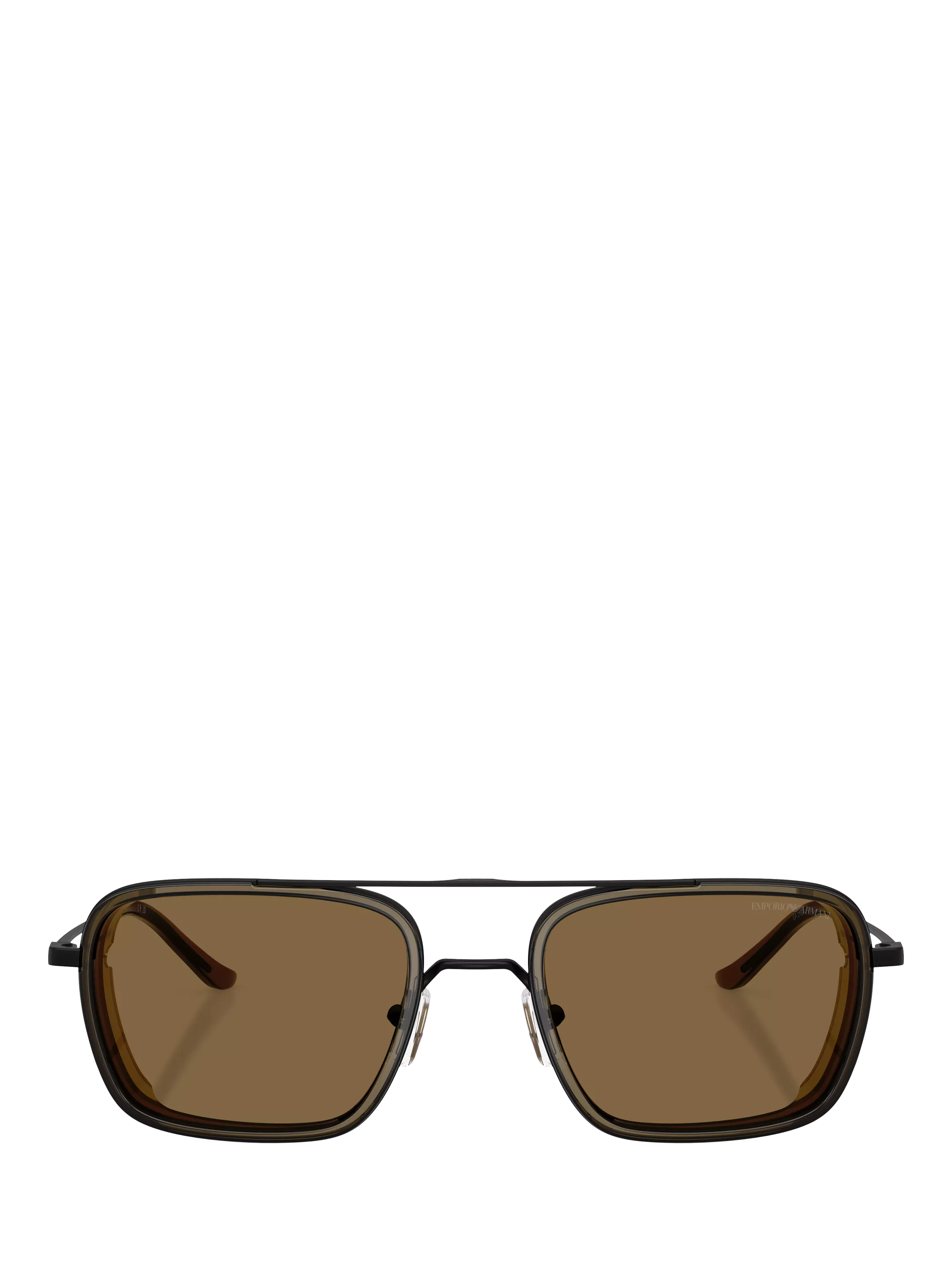 Emporio Armani square sunglasses matte black brown - British product