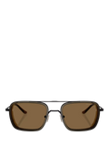 Emporio Armani square sunglasses matte black brown - British product