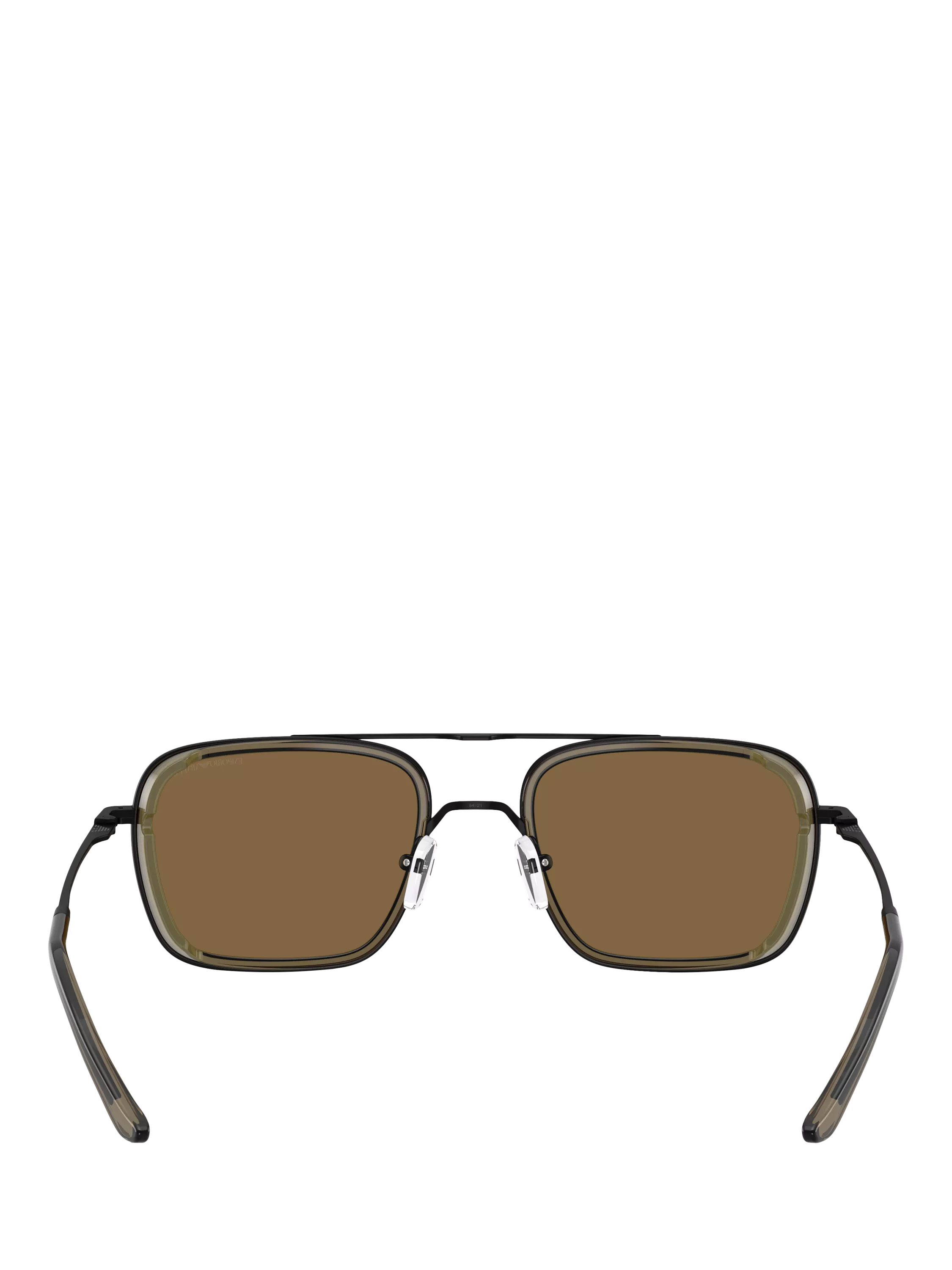 Emporio Armani square sunglasses matte black brown - British product