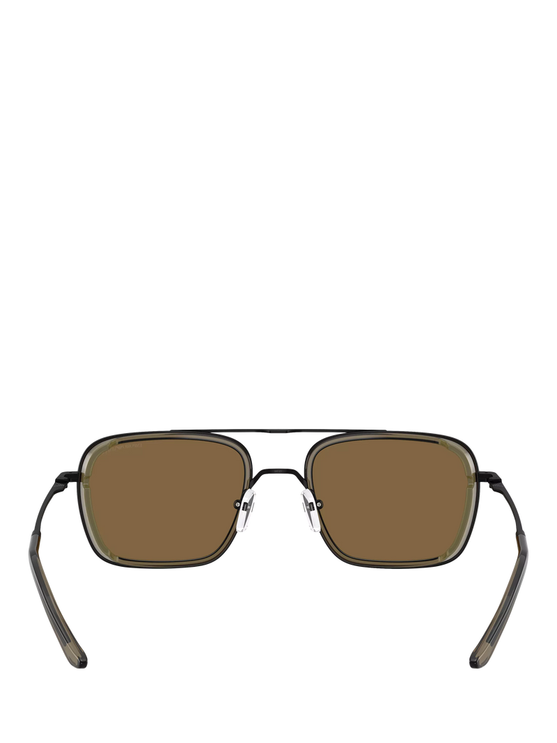 Emporio Armani square sunglasses matte black brown - British product