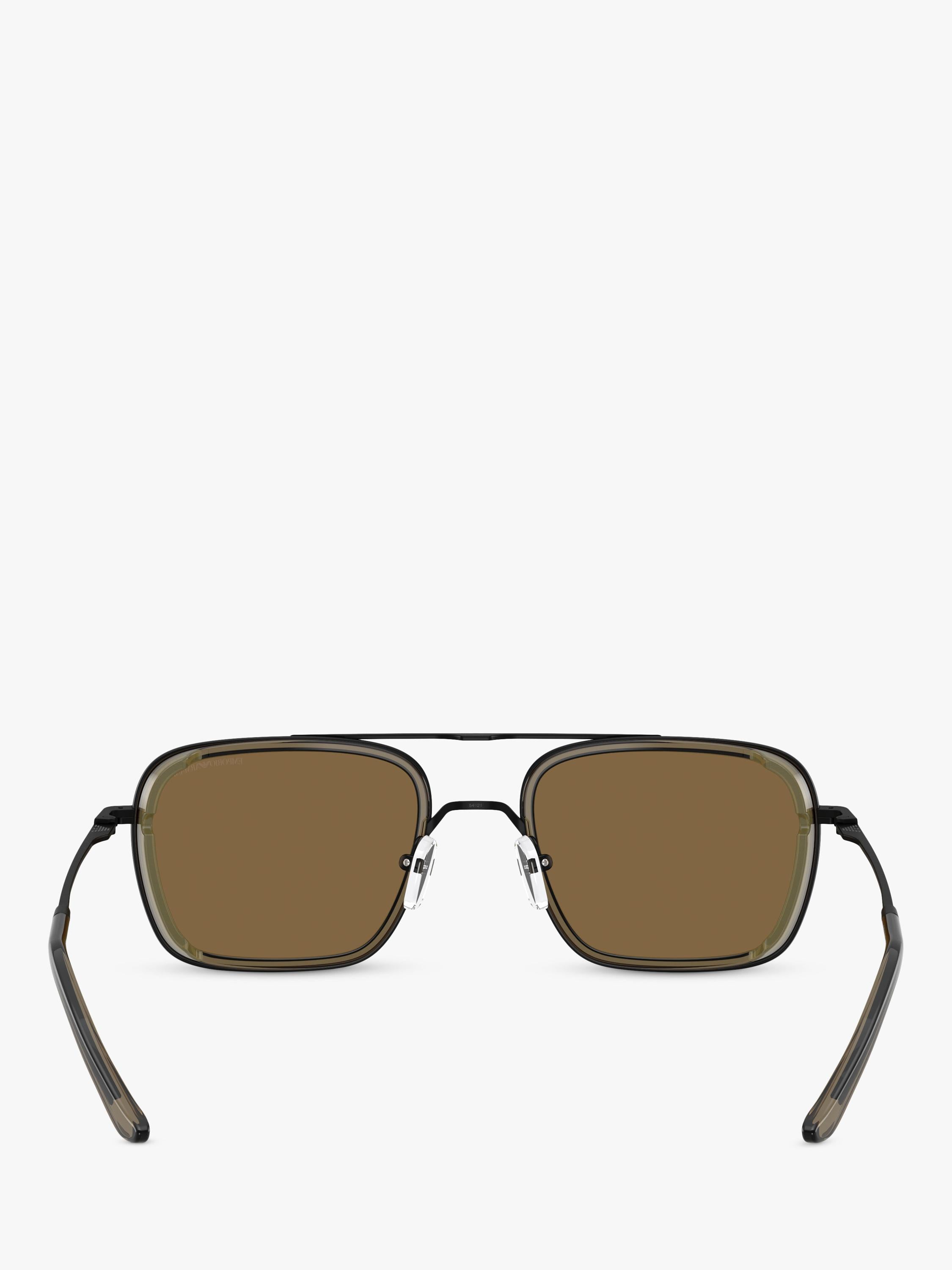 Emporio Armani square sunglasses matte black brown - British product