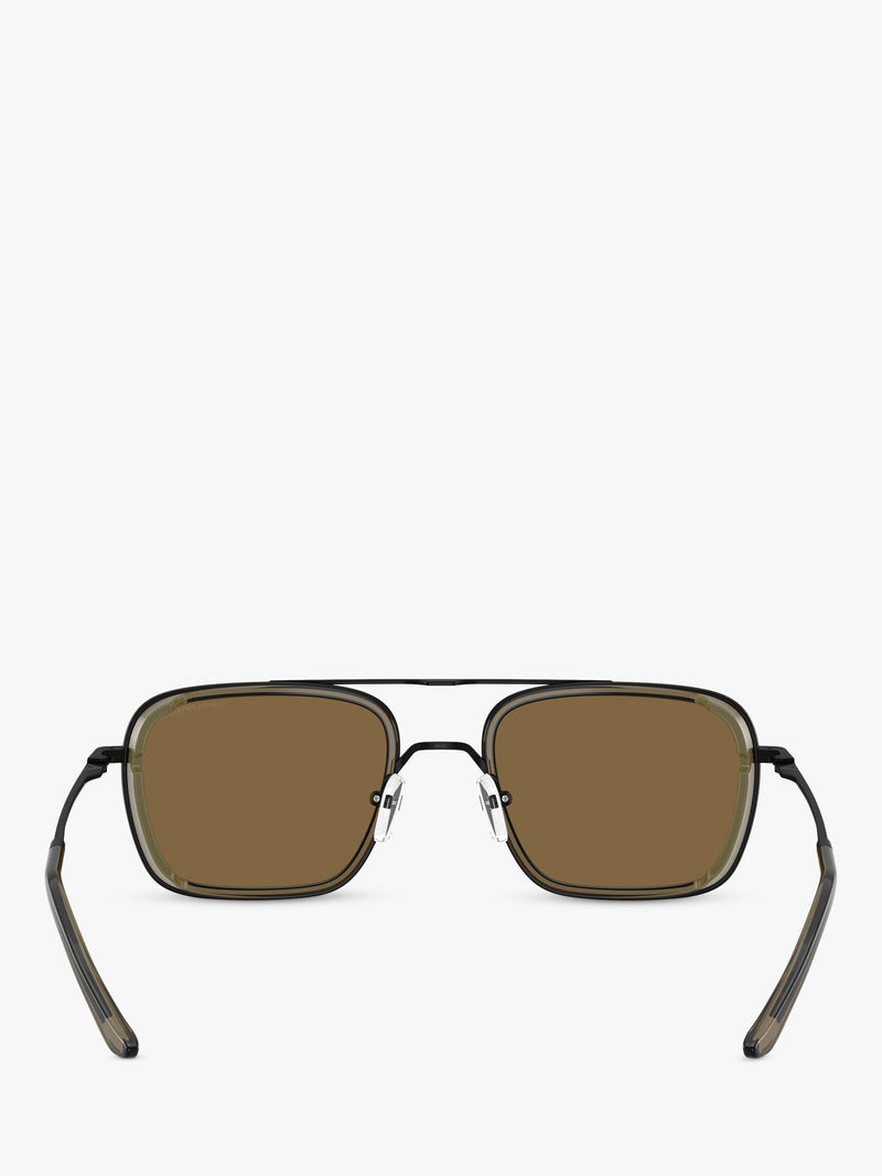 Emporio Armani square sunglasses matte black brown - British product