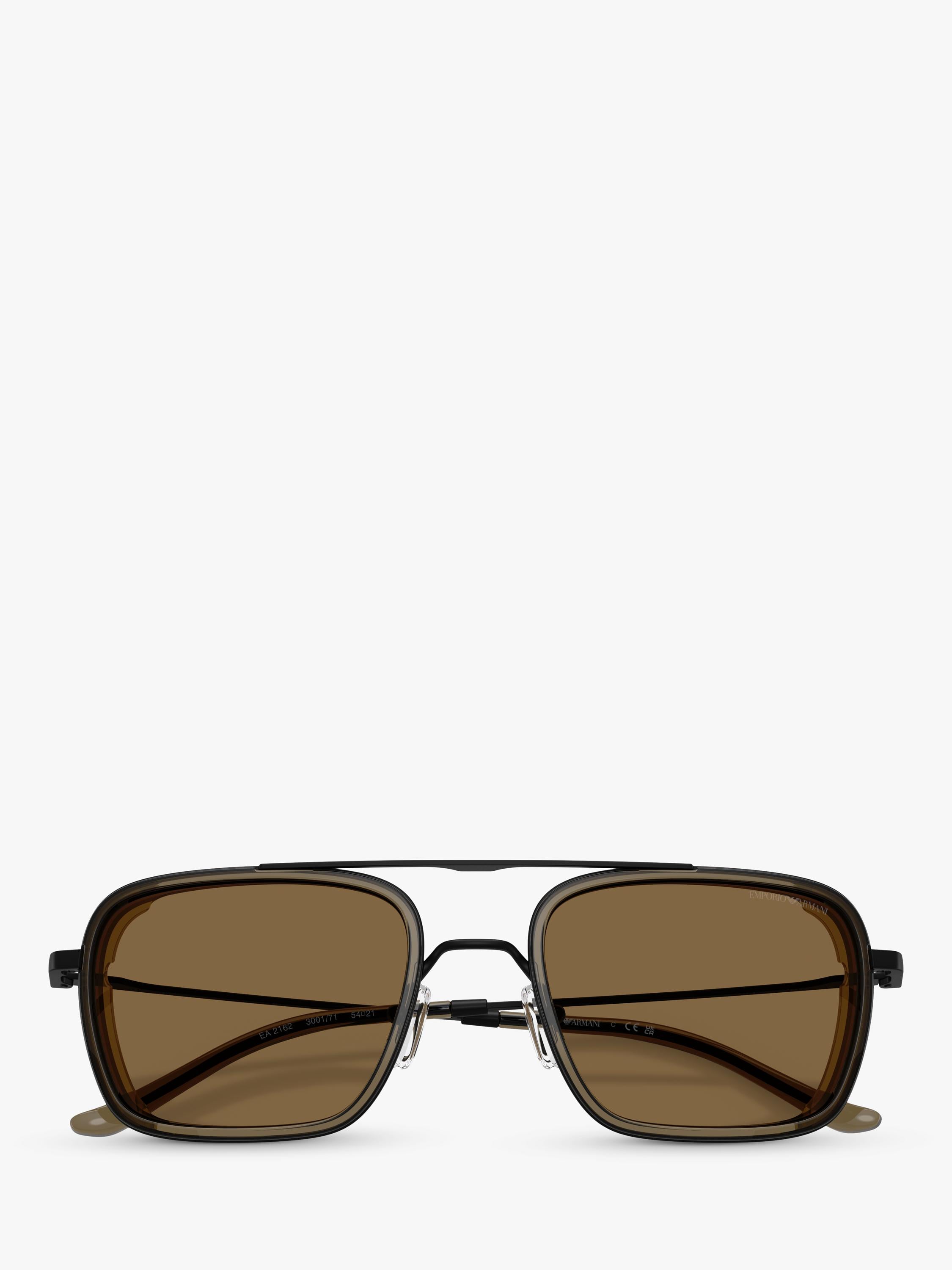 Emporio Armani square sunglasses matte black brown - British product