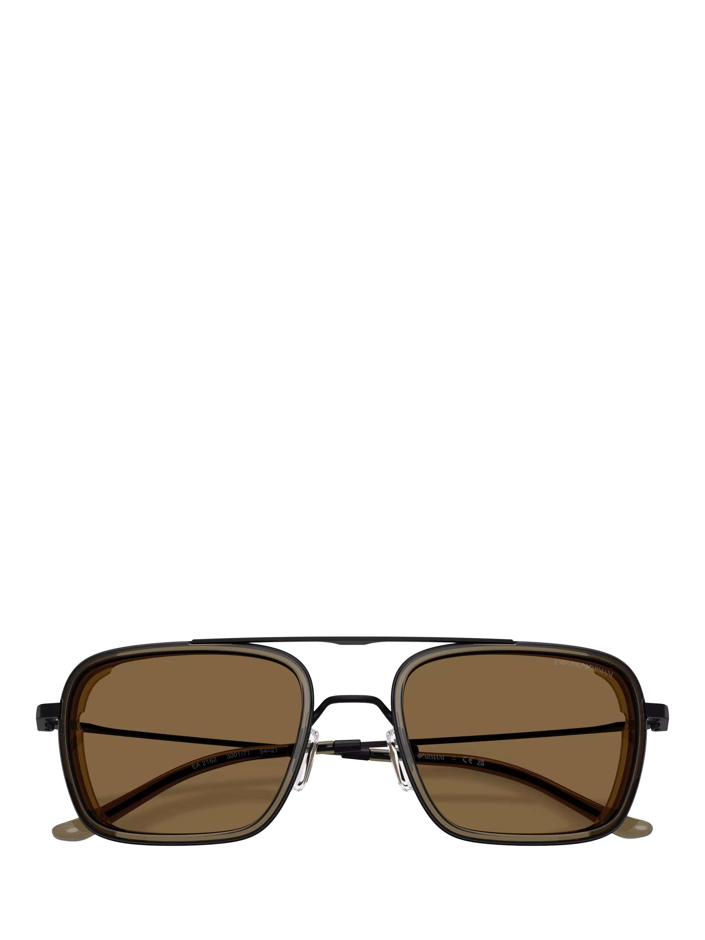 Emporio Armani square sunglasses matte black brown - British product