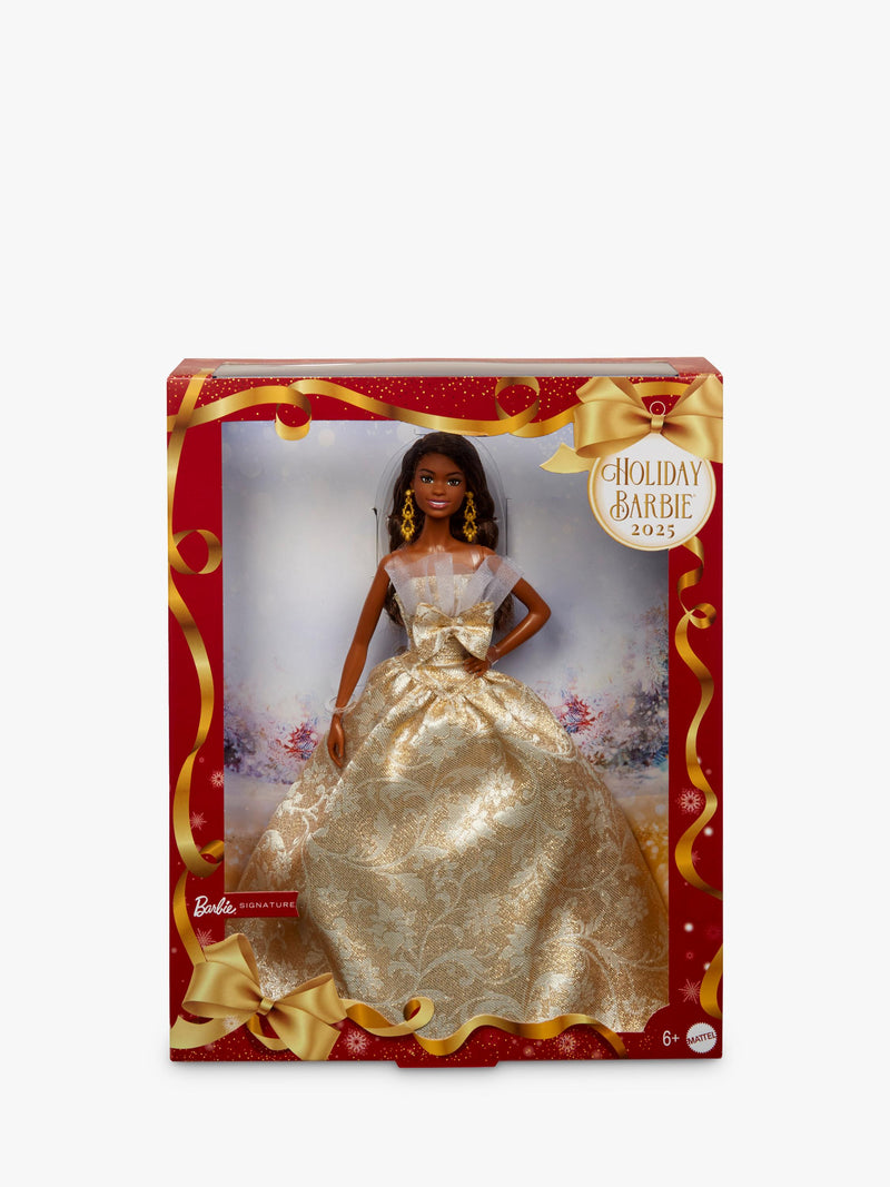 Barbie Holiday 2025 doll with silver gold gown, UK version