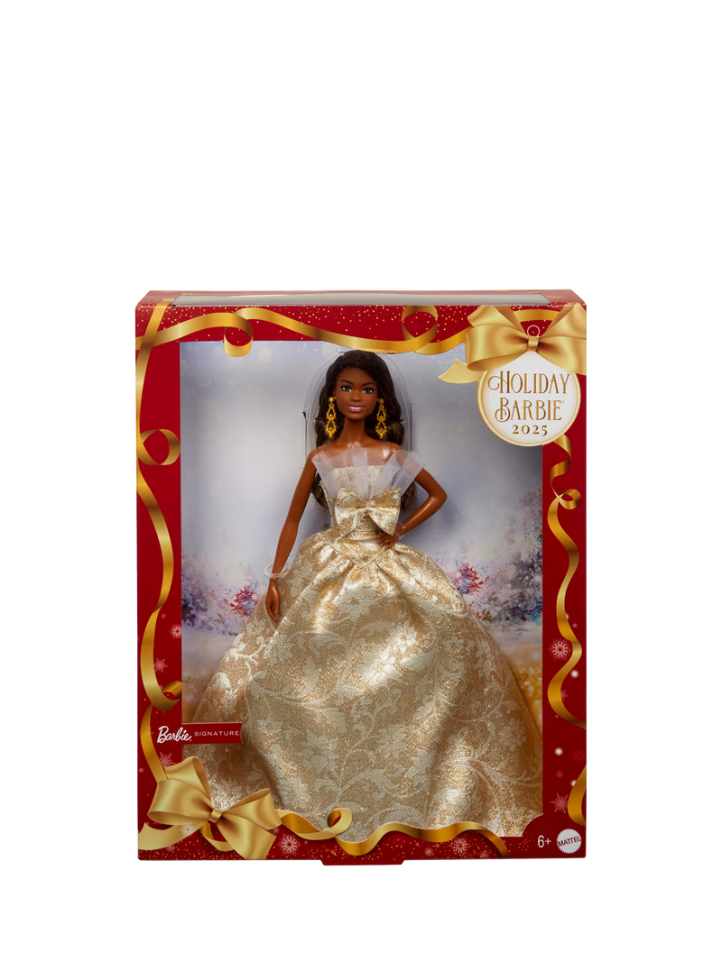 Barbie Holiday 2025 doll with silver gold gown, UK version