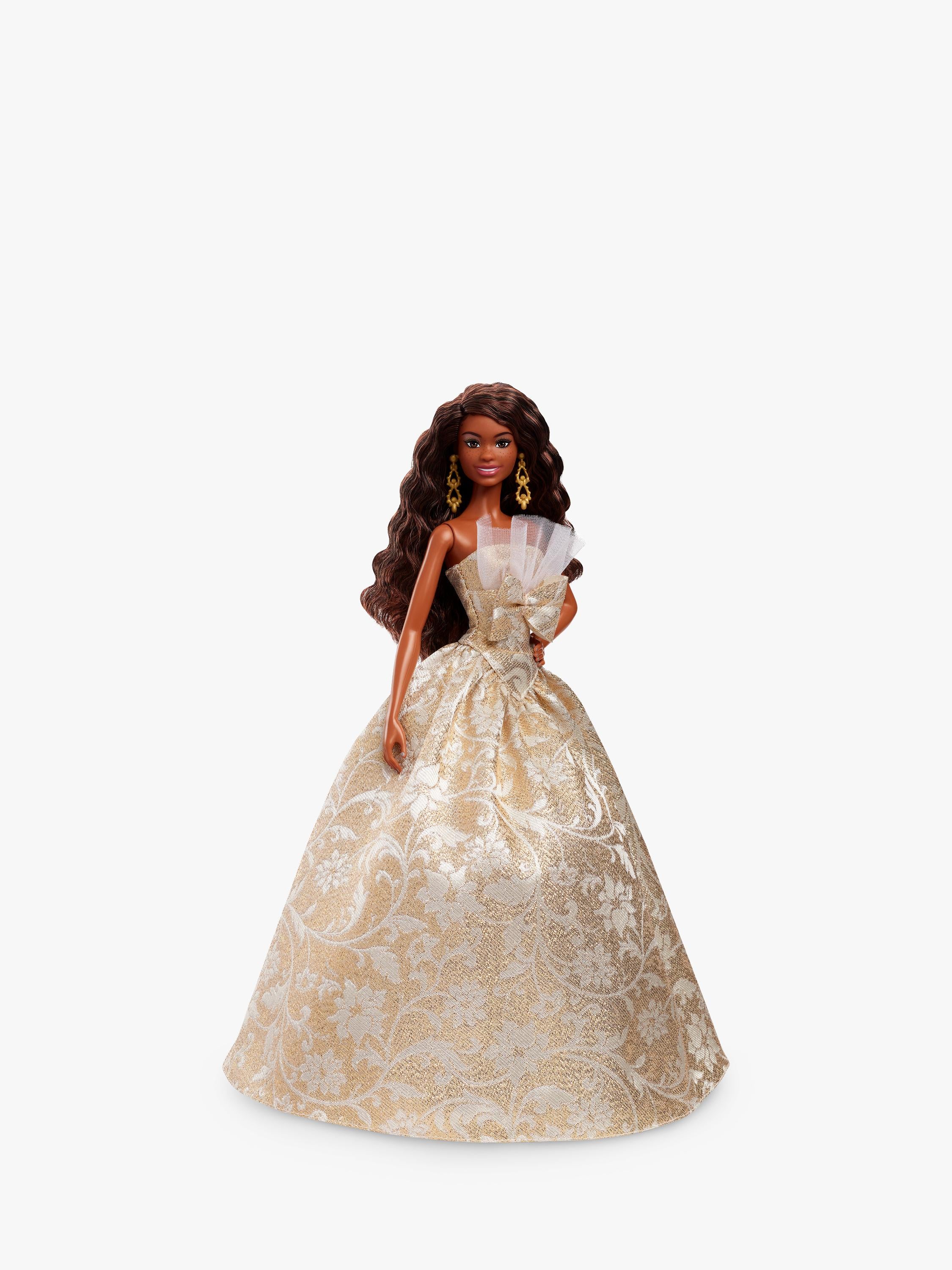 Barbie Holiday 2025 doll with silver gold gown, UK version