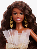 Barbie Holiday 2025 doll with silver gold gown, UK version