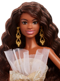Barbie Holiday 2025 doll with silver gold gown, UK version