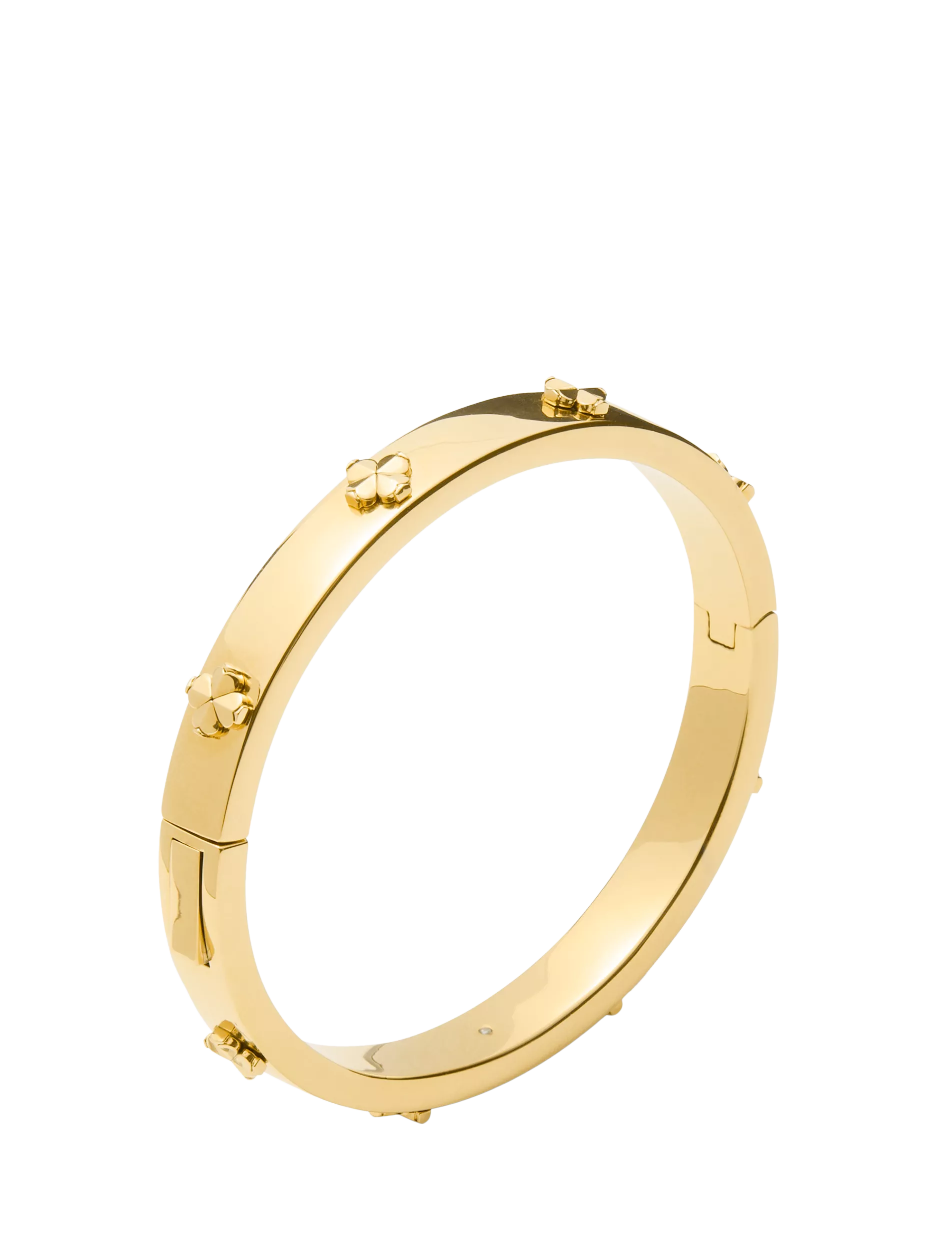 kate spade new york hinged flower bangle gold plated, imported from the UK