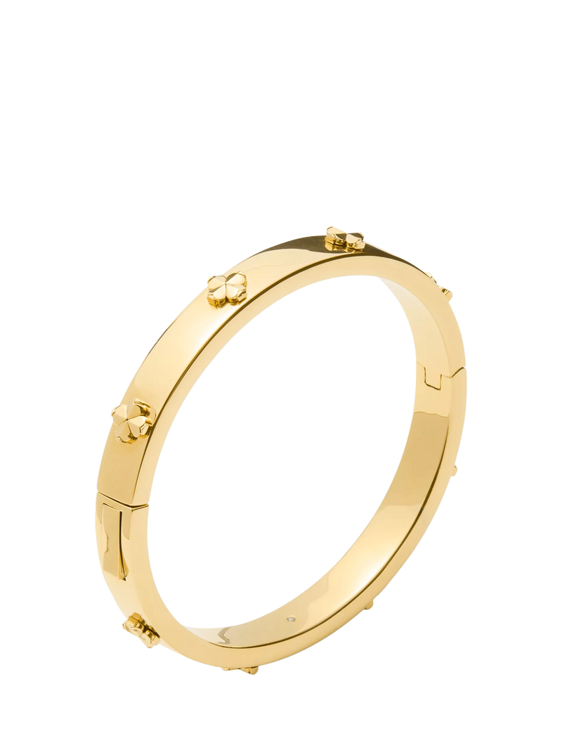 kate spade new york hinged flower bangle gold plated, imported from the UK