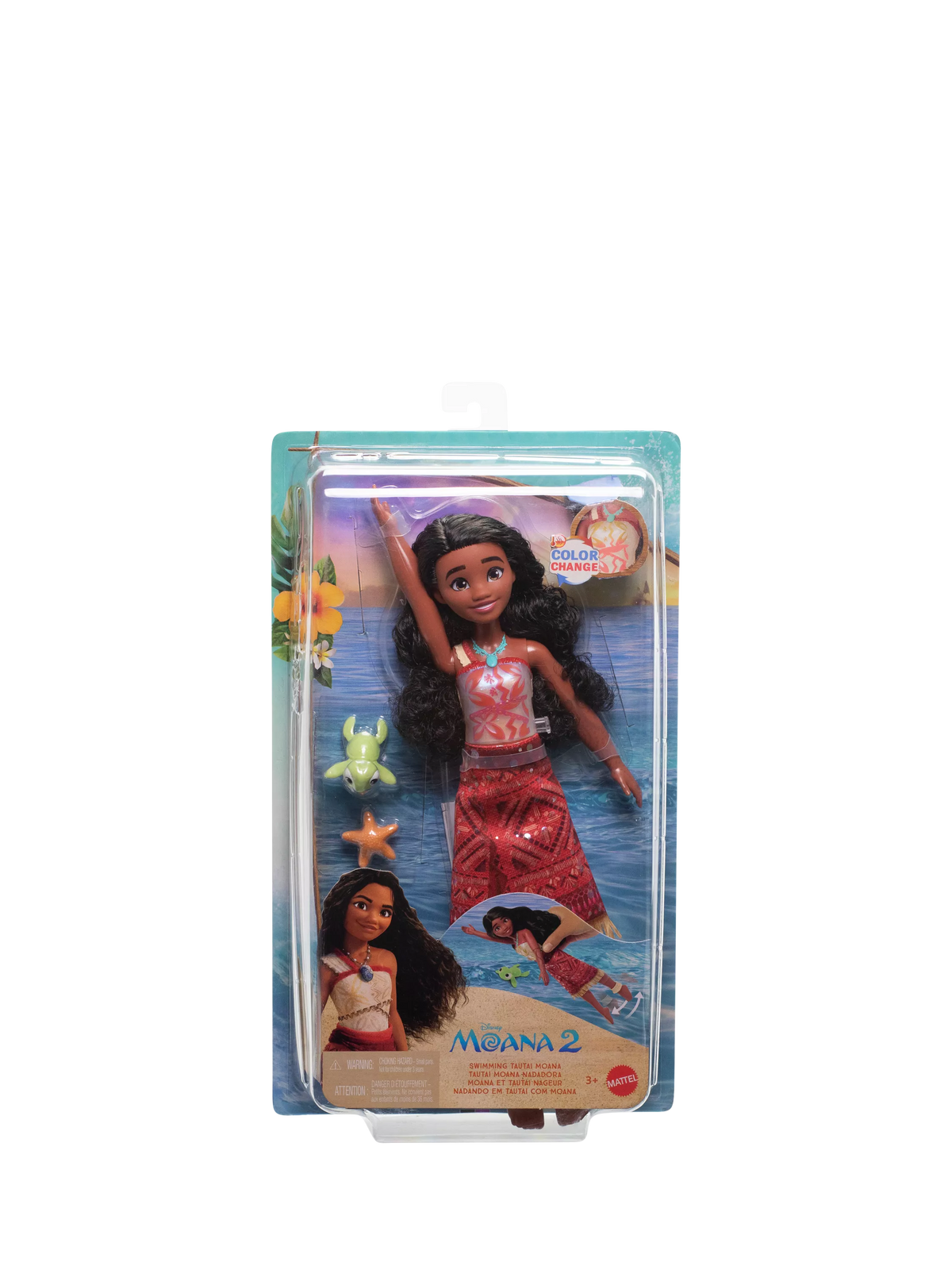 Disney Moana 2 colour change swimming doll - British product