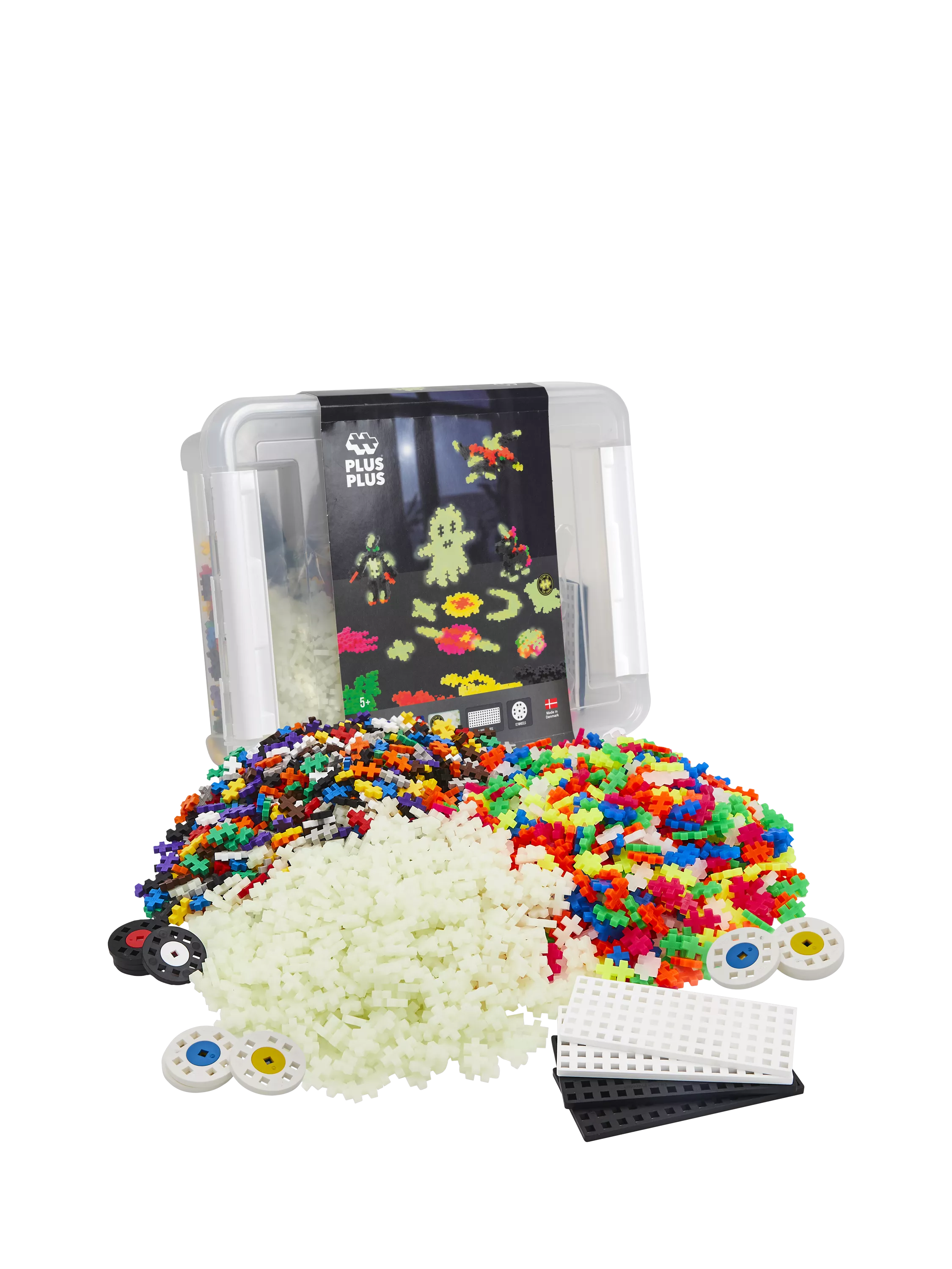 Plus-Plus Build & Glow storage box 2000 pieces, imported from the UK