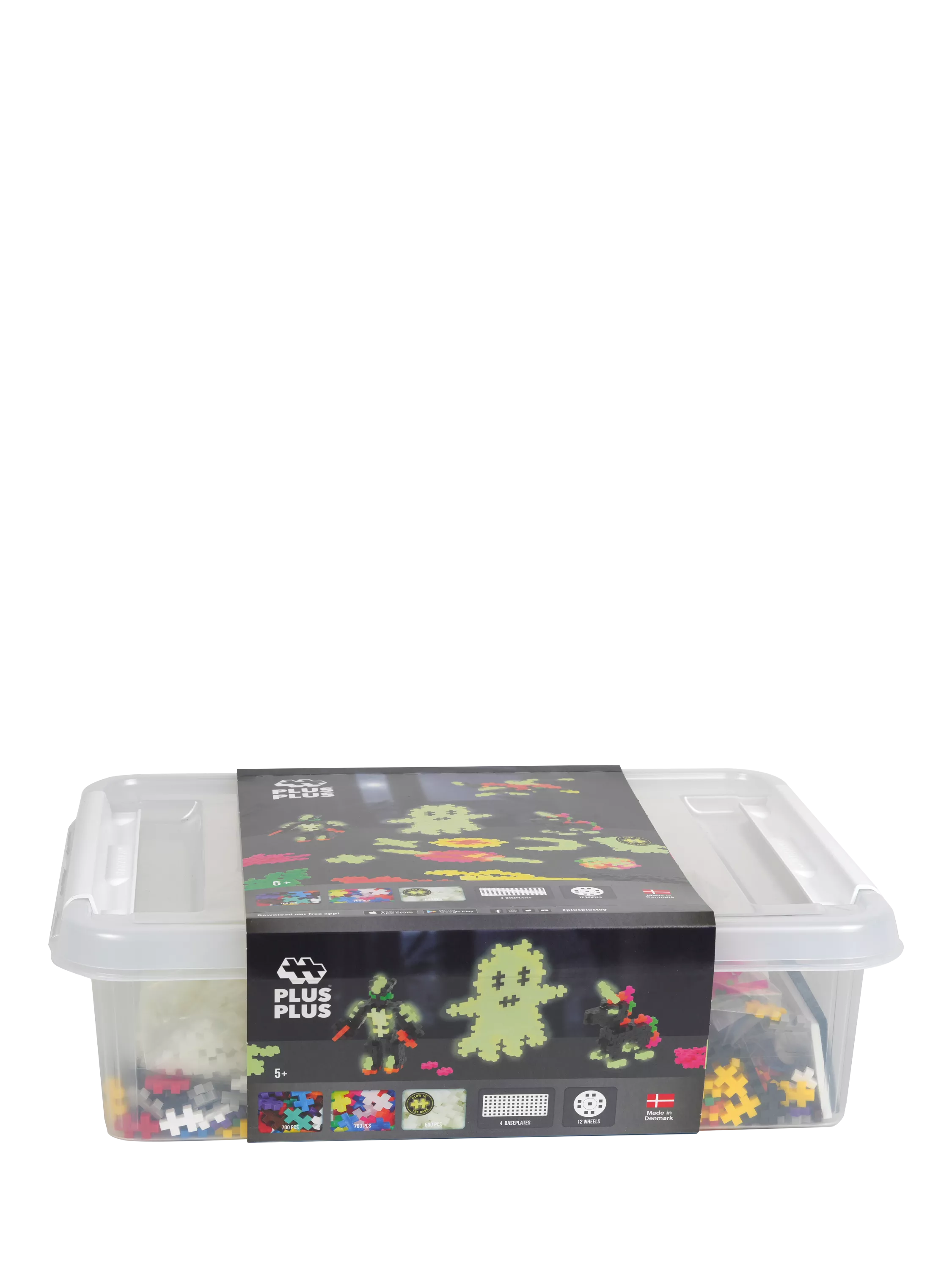 Plus-Plus Build & Glow storage box 2000 pieces, imported from the UK