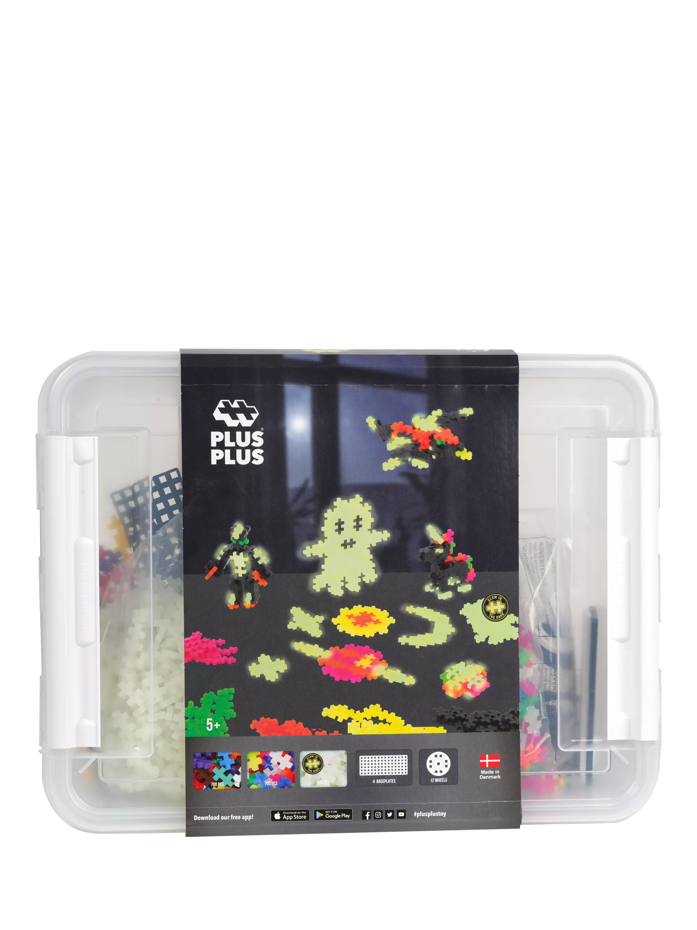 Plus-Plus Build & Glow storage box 2000 pieces, imported from the UK