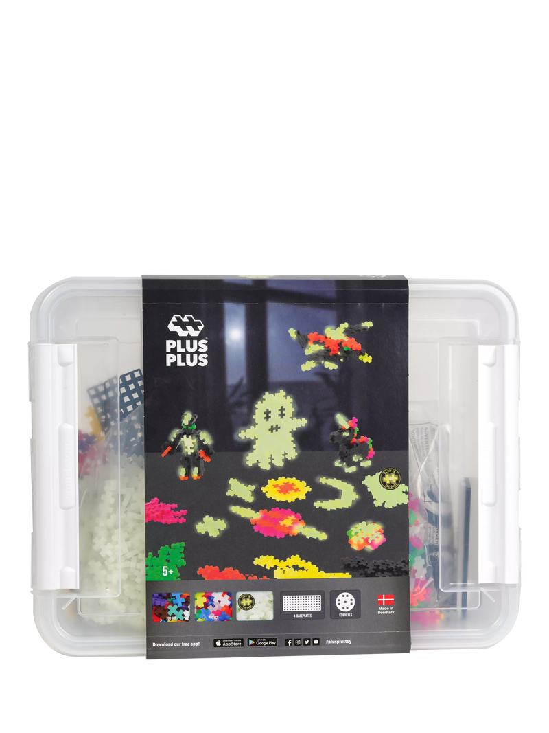 Plus-Plus Build & Glow storage box 2000 pieces, imported from the UK