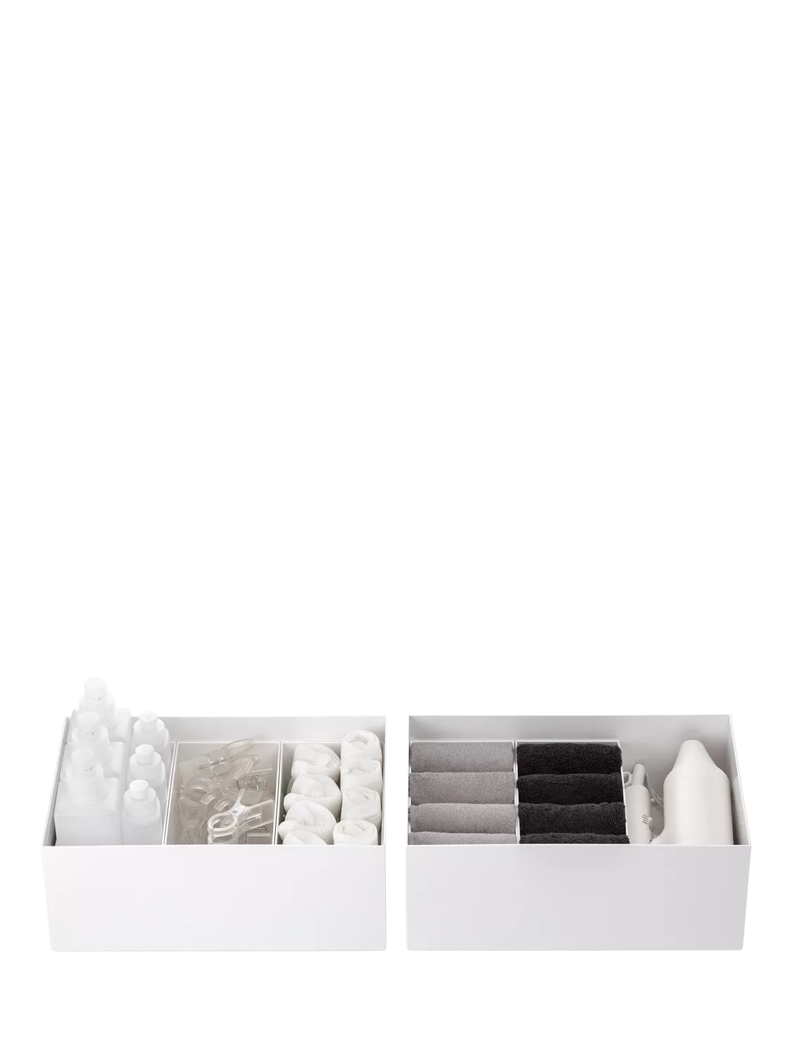 Like-it nesting organiser set of 4 deep white boxes, UK version