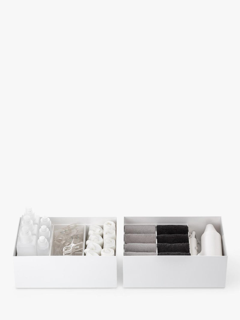 Like-it nesting organiser set of 4 deep white boxes, UK version
