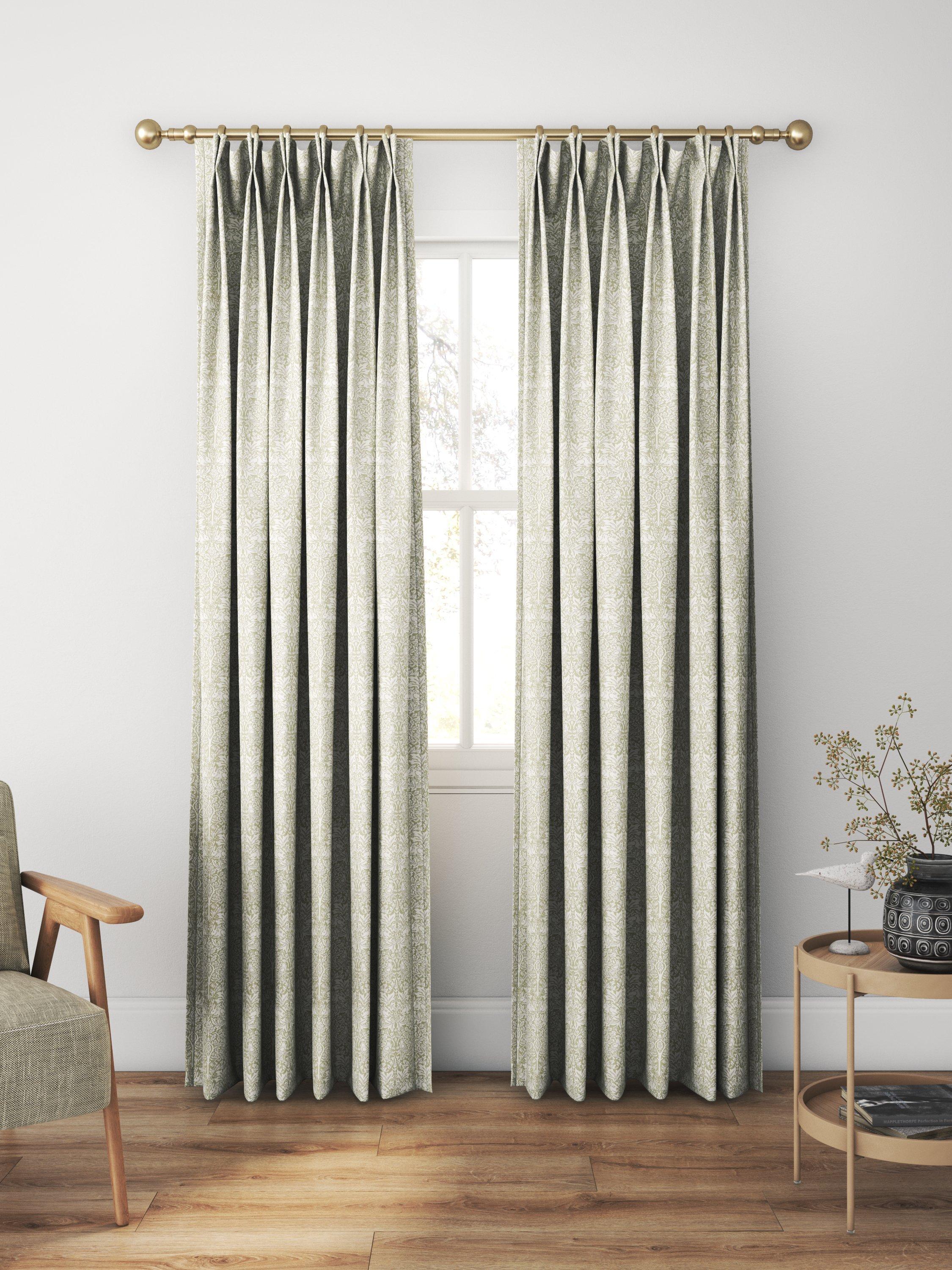 William Morris Brother Rabbit woven sage curtain, made to measure - British product