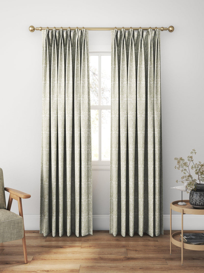 William Morris Brother Rabbit woven sage curtain, made to measure - British product