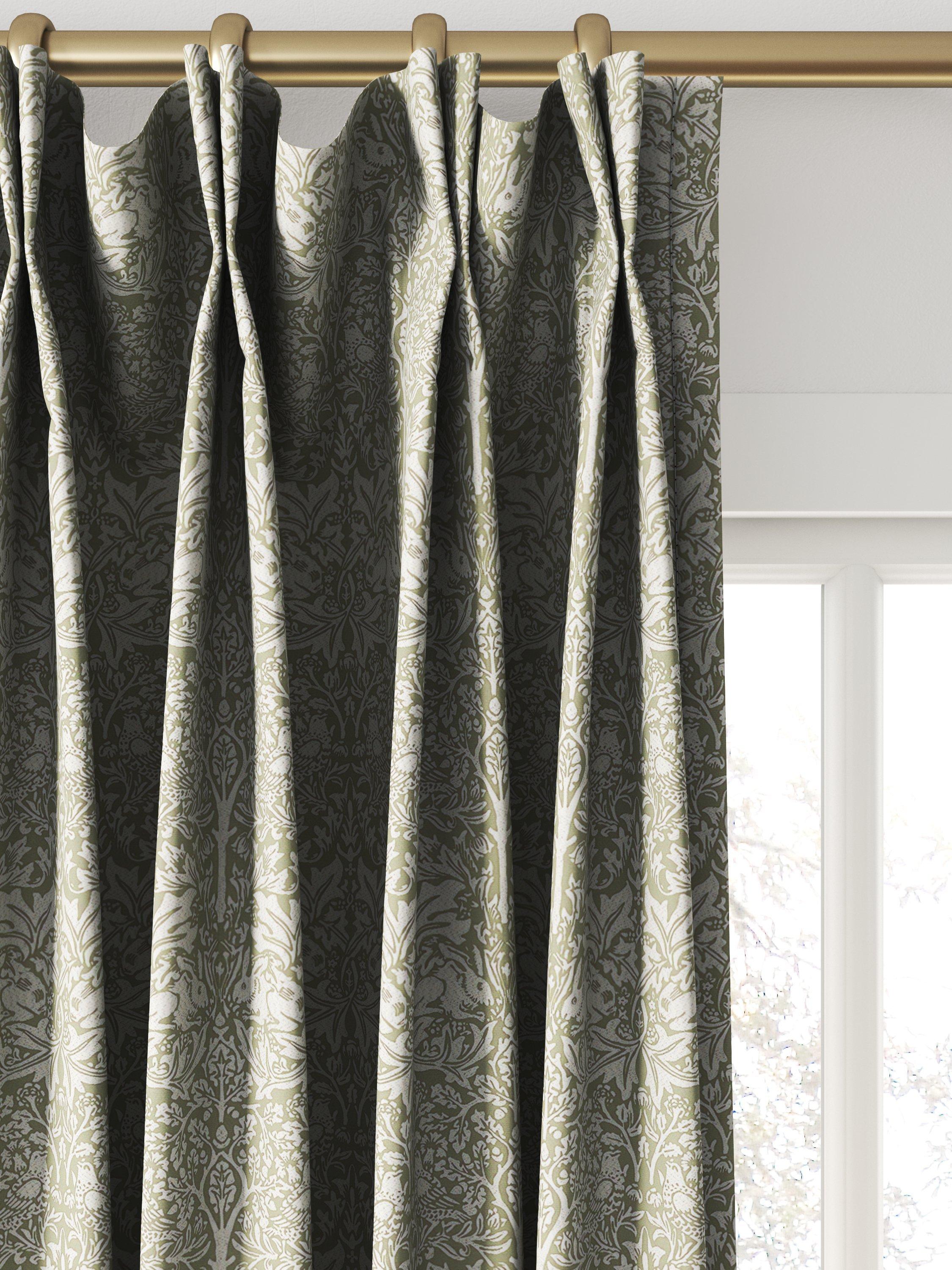 William Morris Brother Rabbit woven sage curtain, made to measure - British product