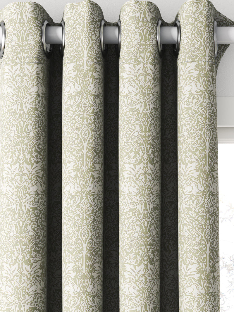 William Morris Brother Rabbit woven sage curtain, made to measure - British product