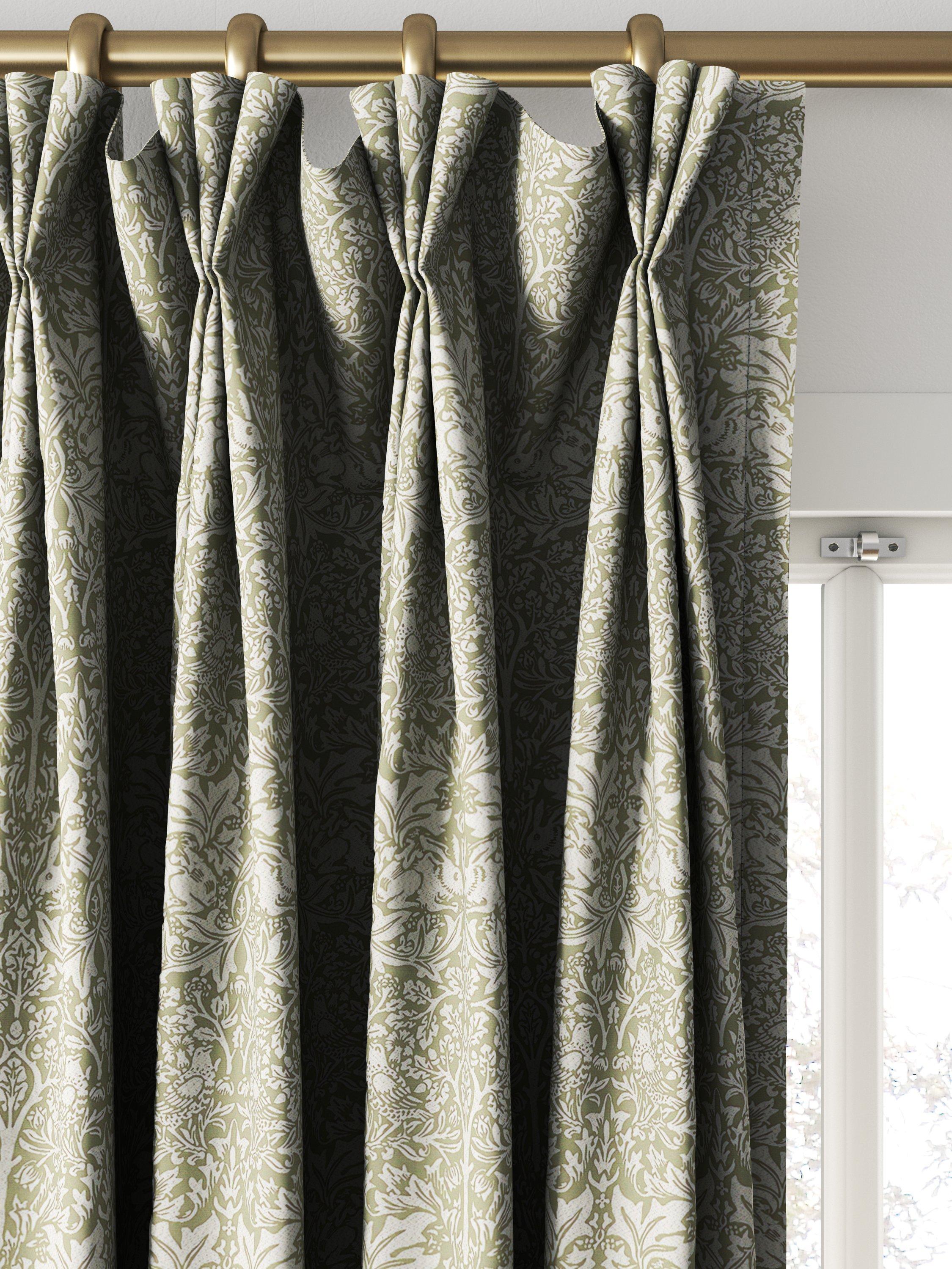 William Morris Brother Rabbit woven sage curtain, made to measure - British product